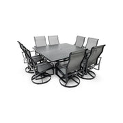 Coastline 9 Piece Black Square Dining Group - The Great Escape