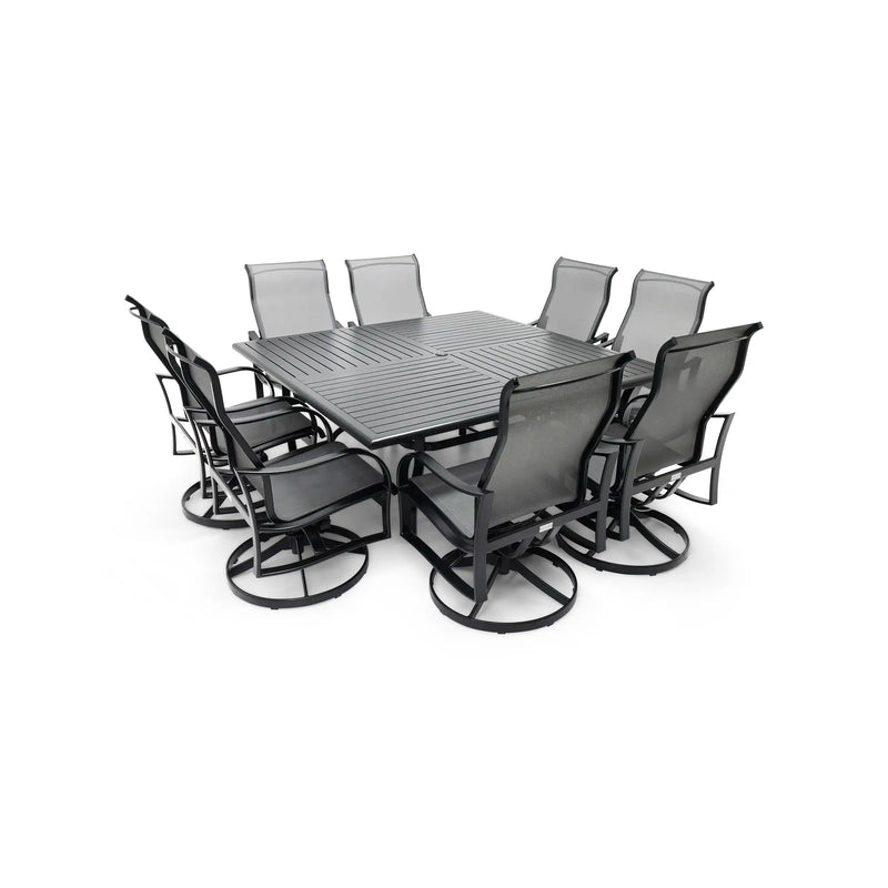 Coastline 9 Piece Black Square Dining Group - The Great Escape