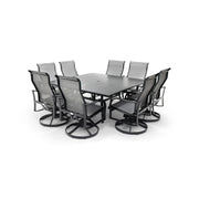 Coastline 9 Piece Black Square Dining Group - The Great Escape