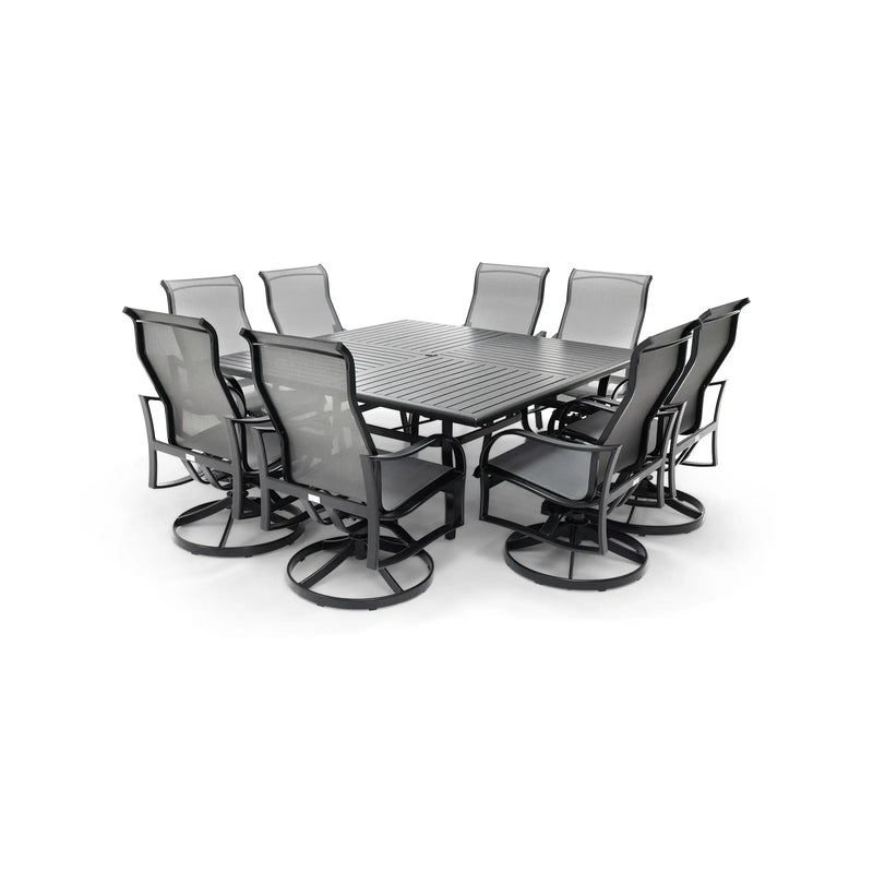 Coastline 9 Piece Black Square Dining Group - The Great Escape