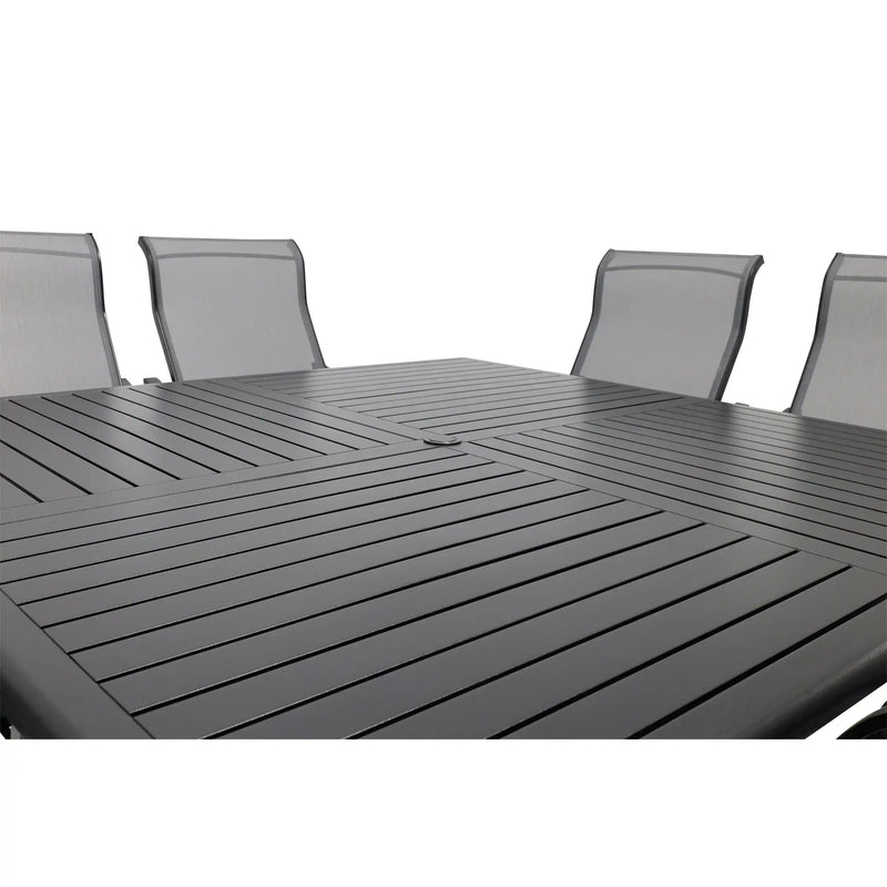 Coastline 9 Piece Black Square Dining Group - The Great Escape