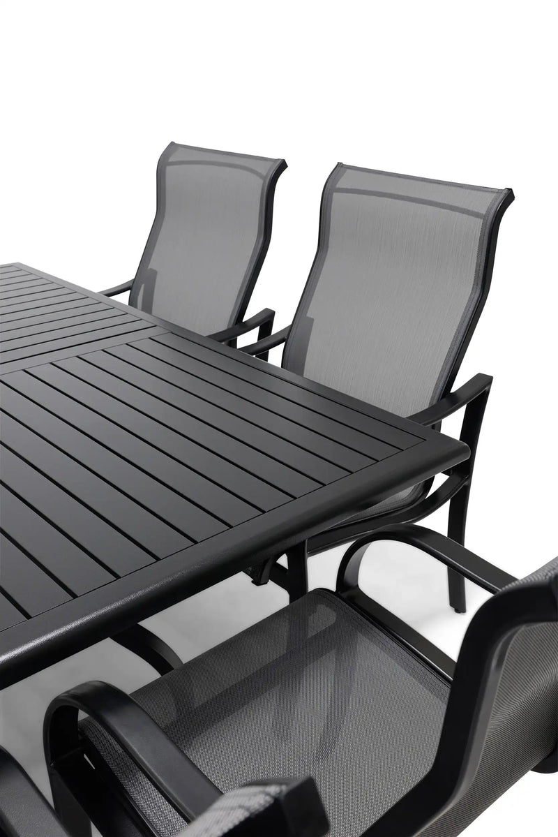 Coastline 9 Piece Black Square Dining Group - The Great Escape