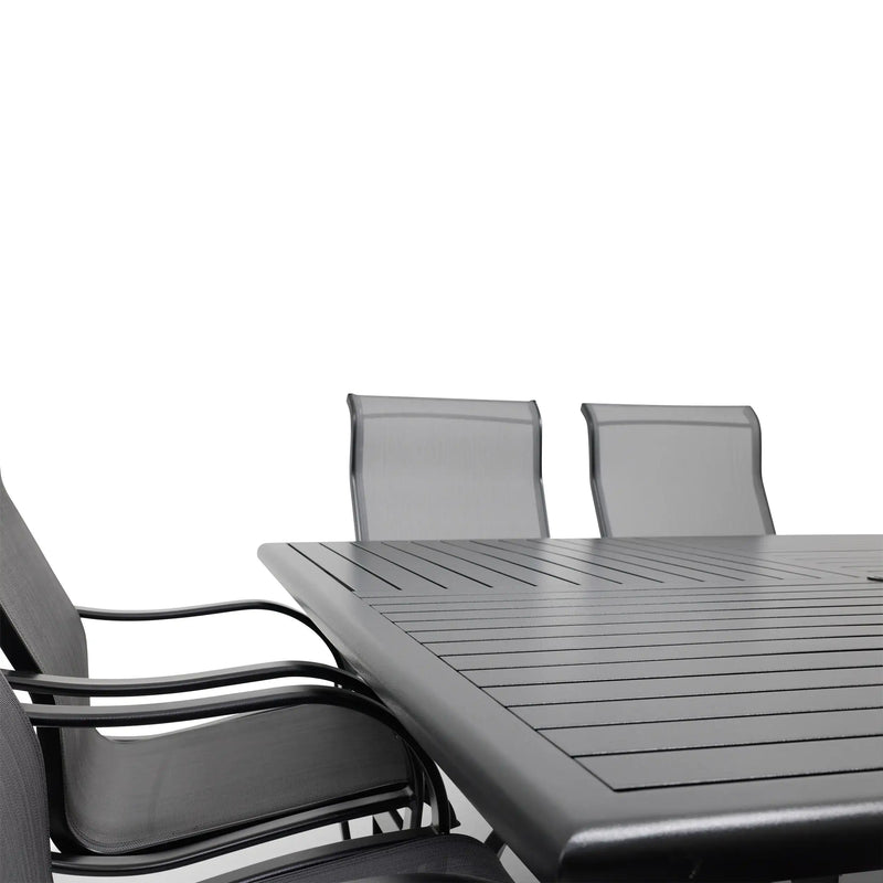 Coastline 9 Piece Black Square Dining Group - The Great Escape