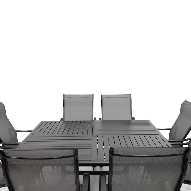 Coastline 9 Piece Black Square Dining Group - The Great Escape
