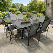 Coastline 9 Piece Black Square Dining Group - The Great Escape