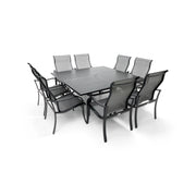 Coastline 9 Piece Black Square Dining Group - The Great Escape