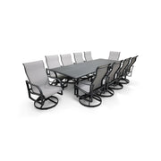 Coastline 11 Piece Graphite Dining Group W/ 44"x112" Rect. Table - The Great Escape