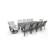 Coastline 11 Piece Graphite Dining Group W/ 44"x112" Rect. Table - The Great Escape