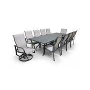 Coastline 11 Piece Graphite Dining Group W/ 44"x112" Rect. Table - The Great Escape