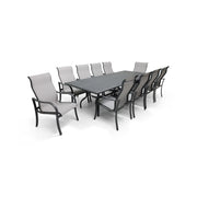 Coastline 11 Piece Graphite Dining Group W/ 44"x112" Rect. Table - The Great Escape