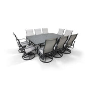 Coastline 11 Piece Graphite Dining Group W/ 60"x84" Rect. Table - The Great Escape