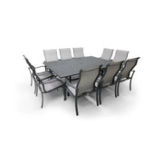 Coastline 11 Piece Graphite Dining Group W/ 60"x84" Rect. Table - The Great Escape