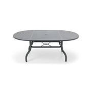 42x76 Inch Oval Graphite Farnham Slat Dining Table - The Great Escape