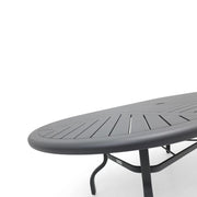 42x76 Inch Oval Graphite Farnham Slat Dining Table - The Great Escape
