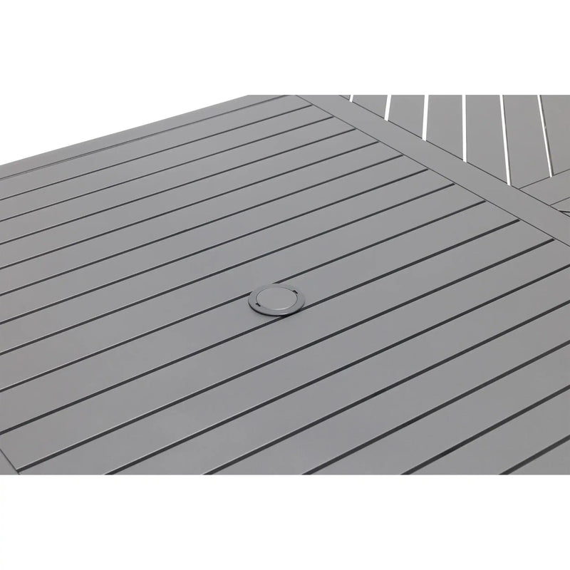 42x76 Inch Oval Graphite Farnham Slat Dining Table - The Great Escape