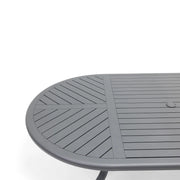 42x76 Inch Oval Graphite Farnham Slat Dining Table - The Great Escape