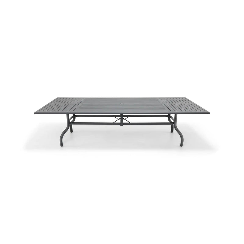 44x112 Inch Rectangle Graphite Farnham Slat Dining Table - The Great Escape
