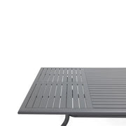 44x112 Inch Rectangle Graphite Farnham Slat Dining Table - The Great Escape
