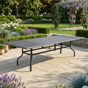 44x112 Inch Rectangle Graphite Farnham Slat Dining Table - The Great Escape