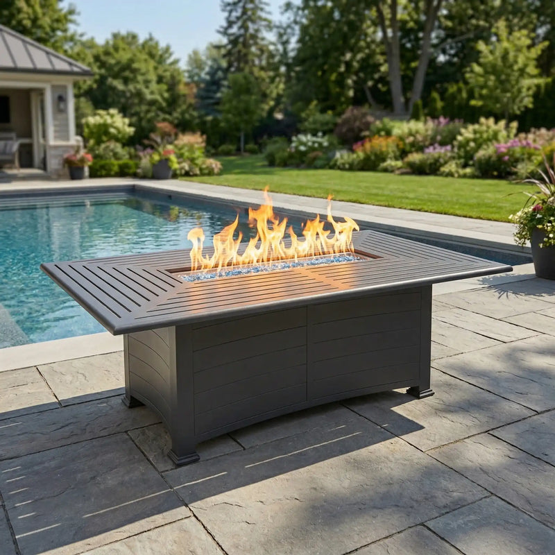 44"x84" Farnham Graphite Fire Dining Table - The Great Escape