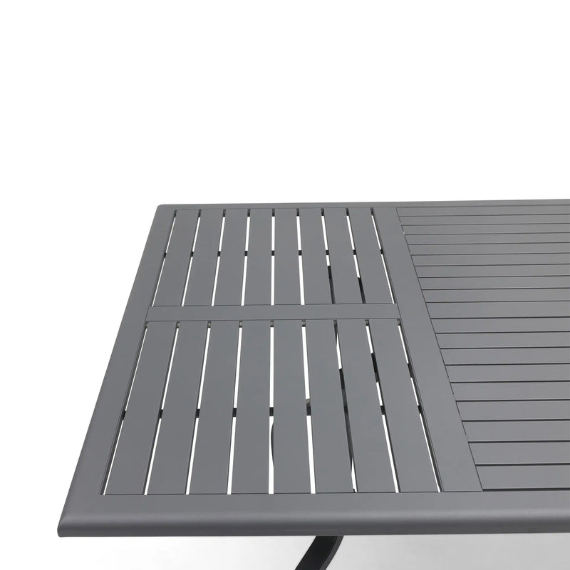 44x84 Inch Rectangle Graphite Farnham Slat Dining Table - The Great Escape