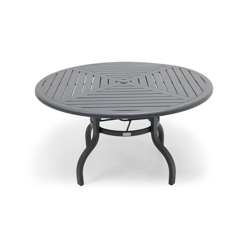 54 Inch Round Graphite Farnham Slat Dining Table - The Great Escape