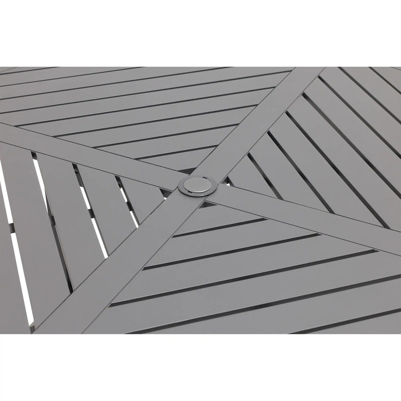 54 Inch Round Graphite Farnham Slat Dining Table - The Great Escape