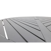 54 Inch Round Graphite Farnham Slat Dining Table - The Great Escape