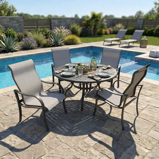 Coastline 5 Piece Graphite Dining Group - The Great Escape