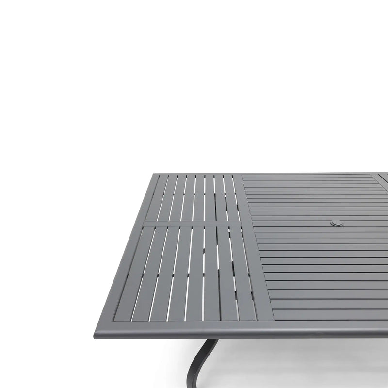 60x84 Inch Rectangle Graphite Farnham Slat Dining Table - The Great Escape