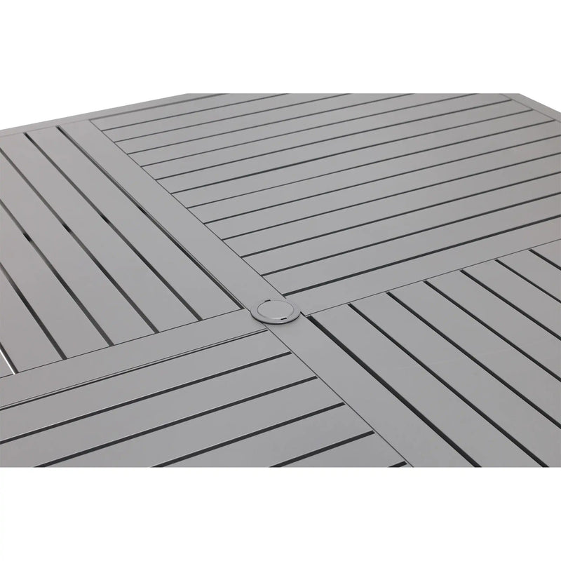 66 Inch Square Graphite Farnham Slat Dining Table - The Great Escape