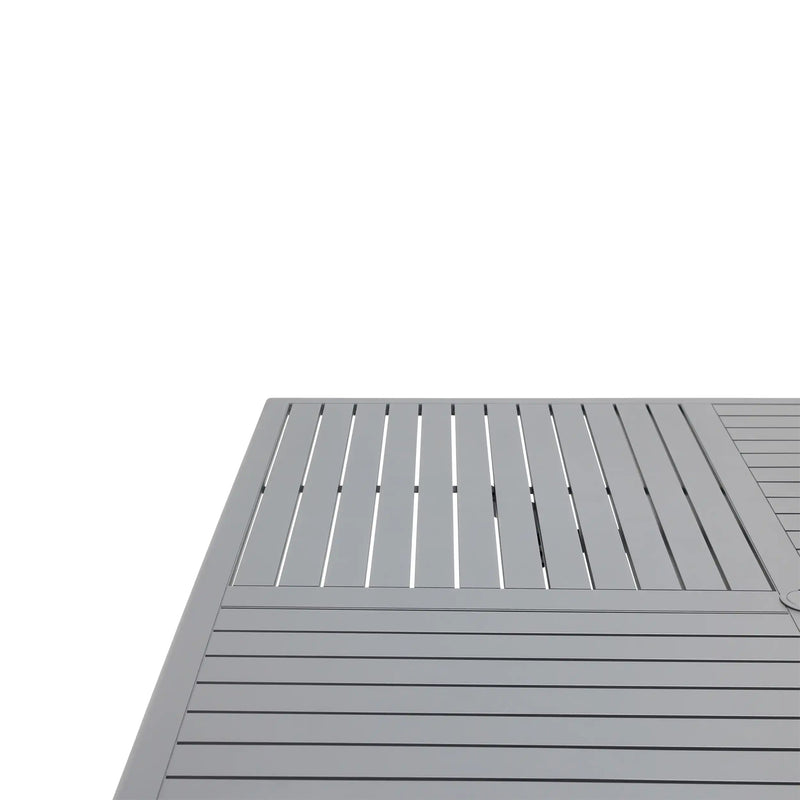 66 Inch Square Graphite Farnham Slat Dining Table - The Great Escape