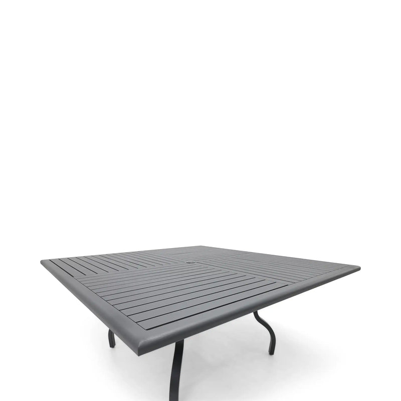 66 Inch Square Graphite Farnham Slat Dining Table - The Great Escape