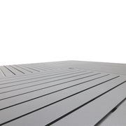 66 Inch Square Graphite Farnham Slat Dining Table - The Great Escape