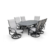 Coastline 7 Piece Graphite Oval Dining Group - The Great Escape