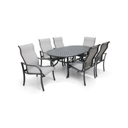 Coastline 7 Piece Graphite Oval Dining Group - The Great Escape
