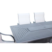 Coastline 7 Piece Graphite Firepit Dining Group With 2 Swivel Rockers - The Great Escape