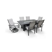 Coastline 7 Piece Graphite Firepit Dining Group - The Great Escape