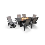 Coastline 7 Piece Graphite Firepit Dining Group - The Great Escape
