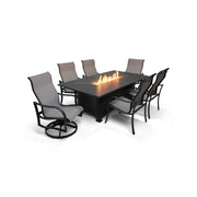 Coastline 7 Piece Graphite Firepit Dining Group - The Great Escape