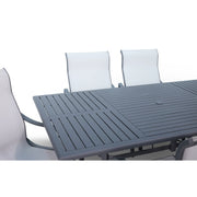 Coastline 7 Piece Graphite Dining Group With 2 Swivel Rockers - The Great Escape