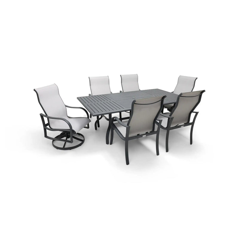 Coastline 7 Piece Graphite Dining Group - The Great Escape