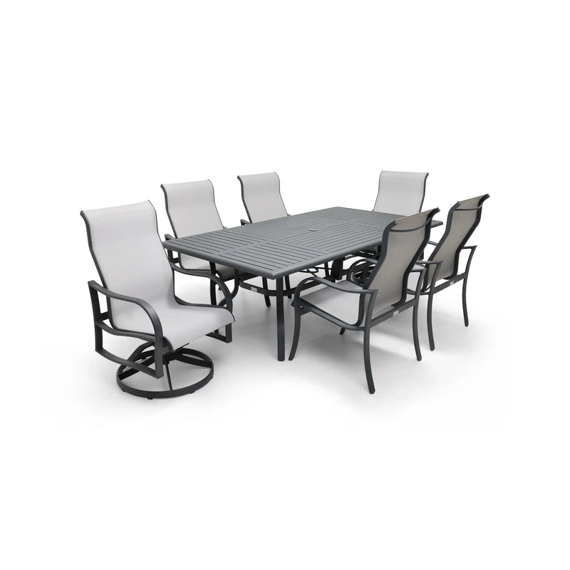 Coastline 7 Piece Graphite Dining Group - The Great Escape