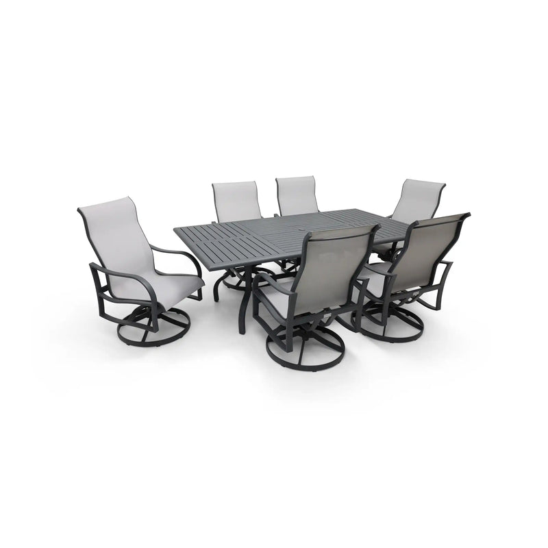 Coastline 7 Piece Graphite Dining Group - The Great Escape