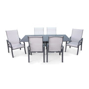 Coastline 7 Piece Graphite Dining Group - The Great Escape