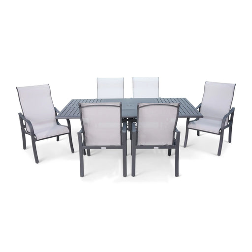 Coastline 7 Piece Graphite Dining Group - The Great Escape