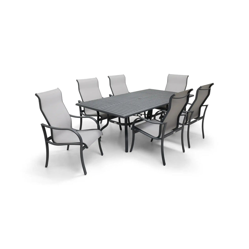 Coastline 7 Piece Graphite Dining Group - The Great Escape