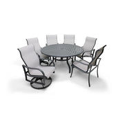 Coastline 7 Piece Graphite Round Dining Group - The Great Escape