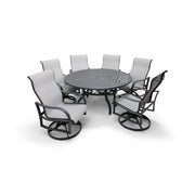 Coastline 7 Piece Graphite Round Dining Group - The Great Escape