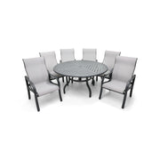Coastline 7 Piece Graphite Round Dining Group - The Great Escape